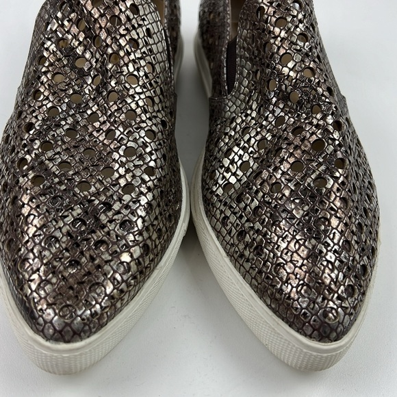 BCBGeneration Women's Vegan Slip on Cut  Out Metallic Loafer - Picture 3 of 8